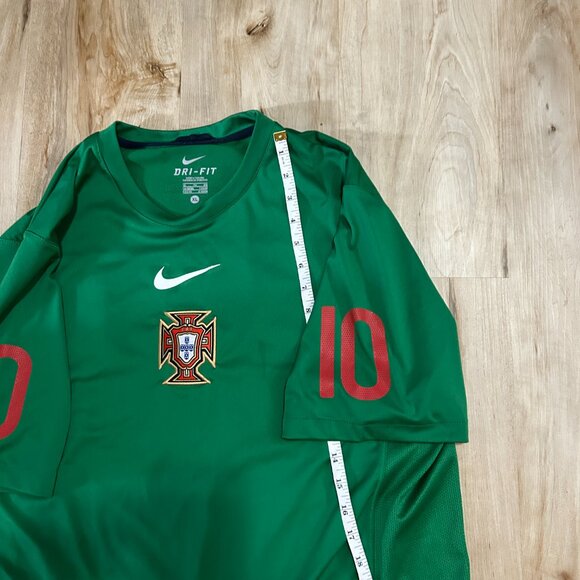 Portugal 2010/11 Nike Pre Match Training Football Shirt Green Mens XL - Picture 4 of 7